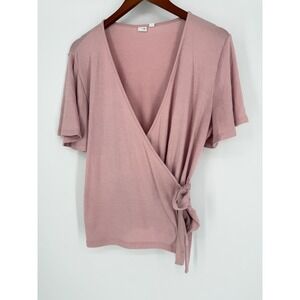 Gap Womens Wrap Top‎ Large Coquette Balletcore Soft Girl Business Causal Office